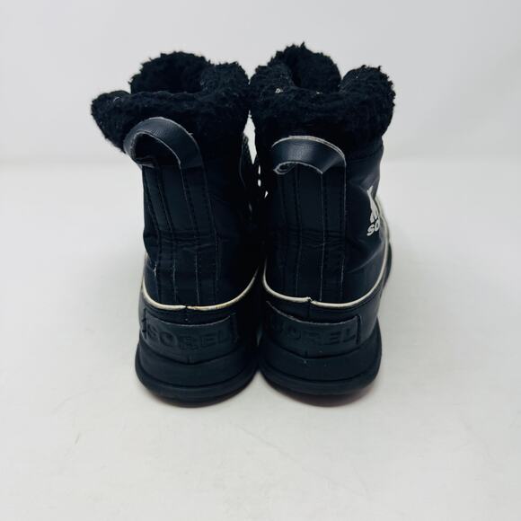 Sorel Black Winter Snow Boots Size 7.5 Lace Up Faux Fur Lined Waterproof - Picture 6 of 14